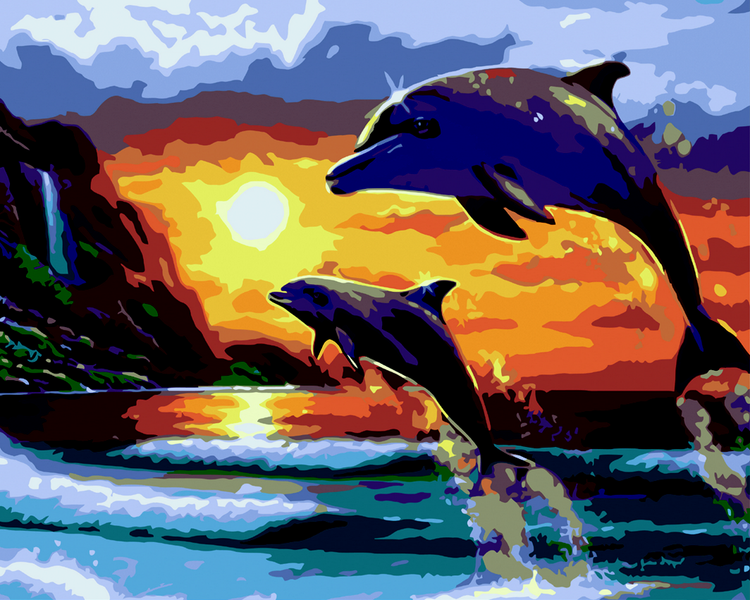 Картина за номерами Дельфіни і море 40х50 см ART Line ZB.64251 фото