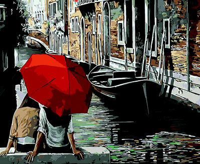 Картина за номерами Червона парасоля 40х50 см ART Line ZB.64201 фото