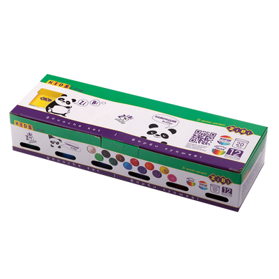 Набір гуашевих фарб 12 кольорів по 20 мл в картонній коробці KIDS Line ZB.6604 фото