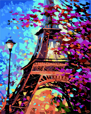 Картина за номерами Ейфелева вежа у квіті 40х50 см ART Line ZB.64168 фото