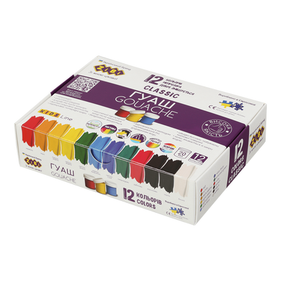Набор 12 цветов гуашевых красок по 20 мл KIDS Line Classic ZB.6612 фото