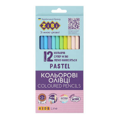 Олівці кольорові KIDS Line Pastel 12 кольорів ZB.2470 фото