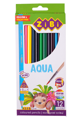 Олівці кольорові акварельні KIDS Line 12 кольорів ZB.2475 фото