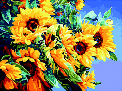 Картина за номерами Буйне квітіння соняхів 40х50 см ART Line ZB.64141 фото