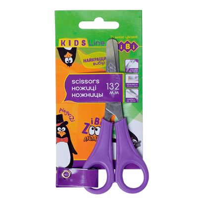 Детские ножницы с линейкой 132 мм фиолетовые KIDS Line ZB.5001-07 фото