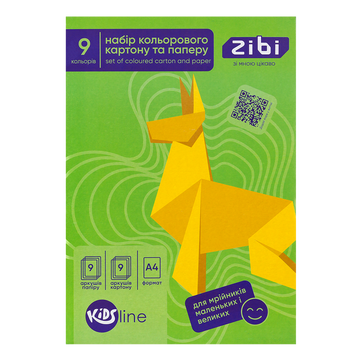 Набор цветного картона и бумаги А4 по 9 листов KIDS Line ZB.1968 фото