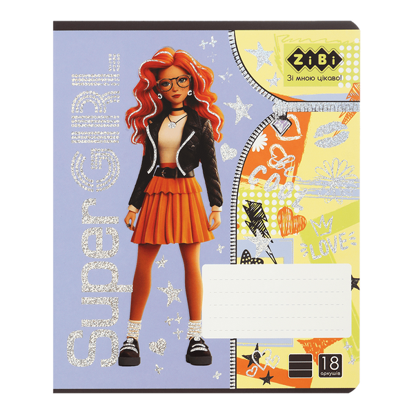 Тетрадь ученическая школьная ZiBi Super Girl 18 листов в линию ZB25.1761L фото