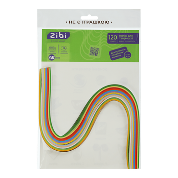 Папір кольоровий для квілінгу Zibi 160г/м2 420х7 мм 12 кольорів 100 шт (ZB.1813-99) ZB.1813-99 фото