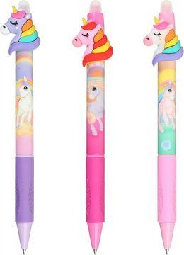 Набір автоматичних гелевих ручок пиши-стирай Unicorn, 0.5 мм, 3 шт, сині, Zibi (ZB.2214-99.3) ZB.2214-99.3 фото