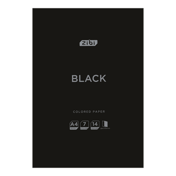 Папір кольоровий двосторонній Zibi Black A4 14 аркушів 7 кольорів 90 г/м&sup2; (ZB.1909-01) ZB.1909-01 фото