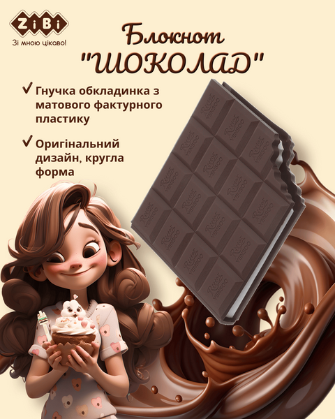 Блокнот ZiBi Chocolate 100х87 мм 80 аркушів нелінований ароматизована обкладинка ZB.12470-19 фото
