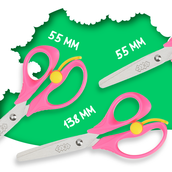 Ножиці дитячі з поворотним механізмом 138 мм рожеві BABY Line ZB.5017-10 фото