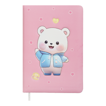 Блокнот дитячий ZiBi Bear 155x108 мм 80 аркушів у клітинку Soft PU обкладинка, рожевий ZB.12952 фото