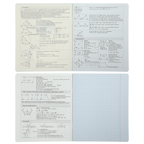 Зошит предметний з геометрії ZiBi Gradient 48 аркушів в клітинку ZB.1702-07 фото