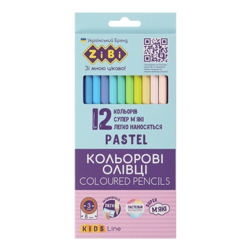 Карандаши цветные KIDS Line Pastel 12 цветов ZB.2470 фото