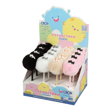 Ручка шариковая ZiBi Fluffy Cats 0.7 мм синяя ассорти дизайнов ZB.2016 фото