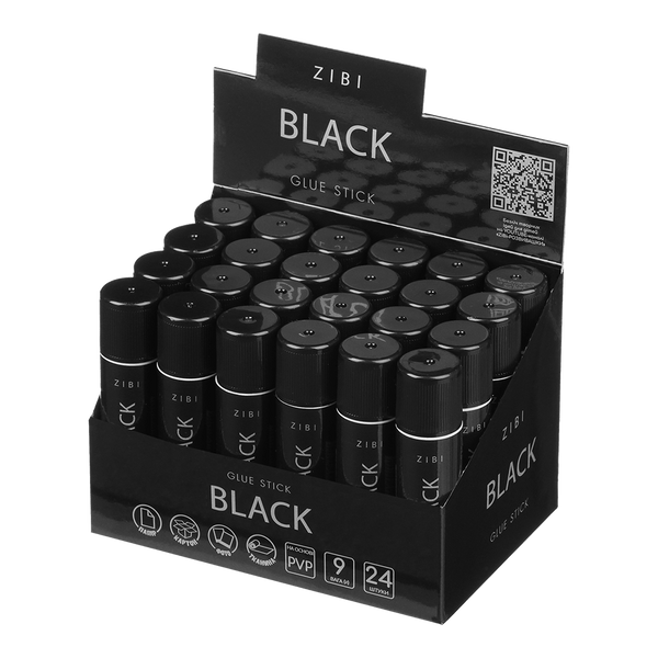 Клей-олівець ZiBi Black PVP 9г ZB.6305 фото