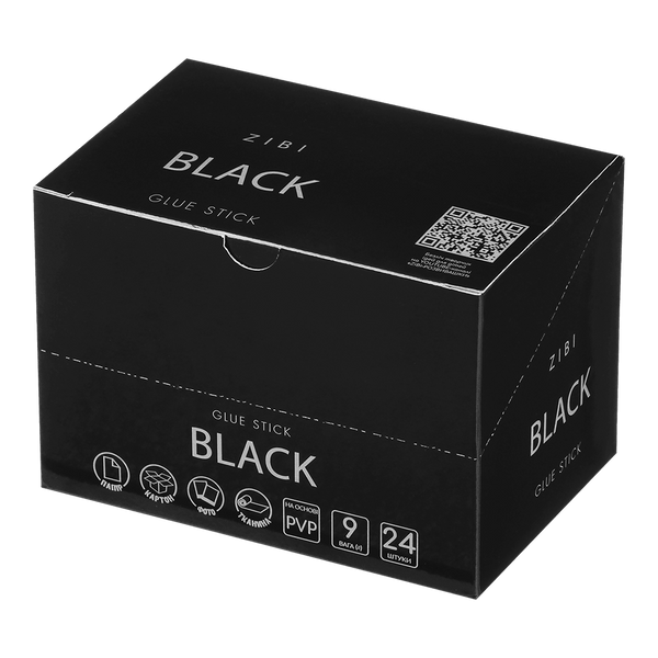 Клей-олівець ZiBi Black PVP 9г ZB.6305 фото