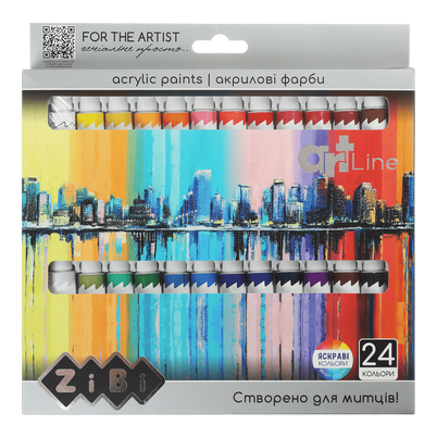 Купити Фарби акрилові 24 кольори по 12 мл ART Line ZB.6664 в