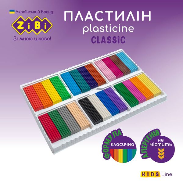 Пластилін 24 кольори 480г KIDS Line Classic ZB.6236 фото