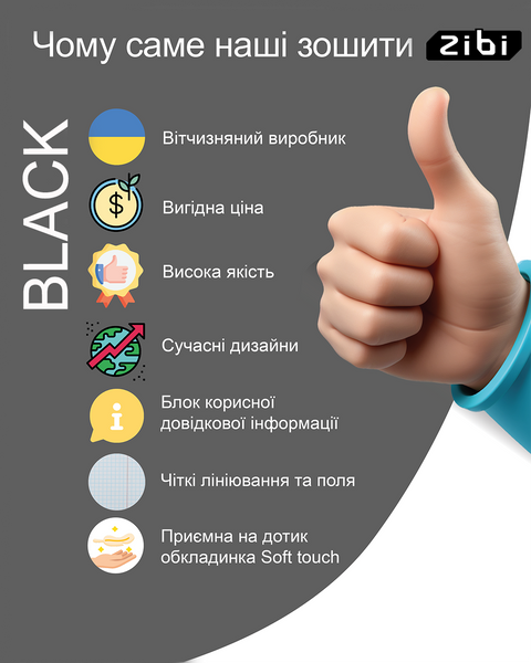 Набор предметных тетрадей Black 48 листов в клетку 8 предметов 10 шт ZB.1700-99 фото