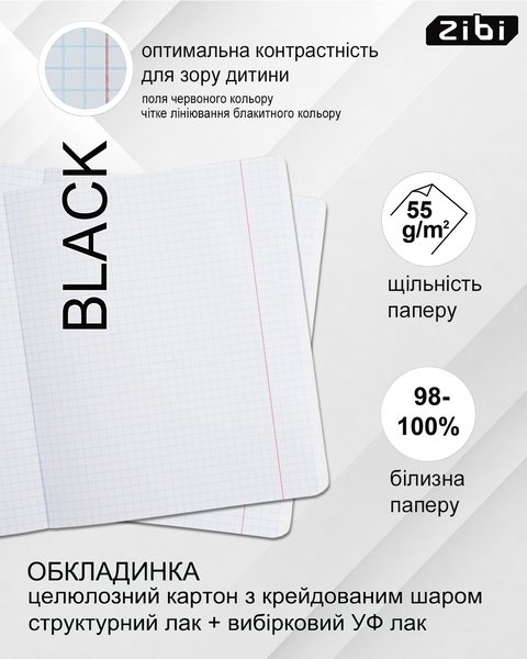 Набор предметных тетрадей Black 48 листов в клетку 8 предметов 10 шт ZB.1700-99 фото