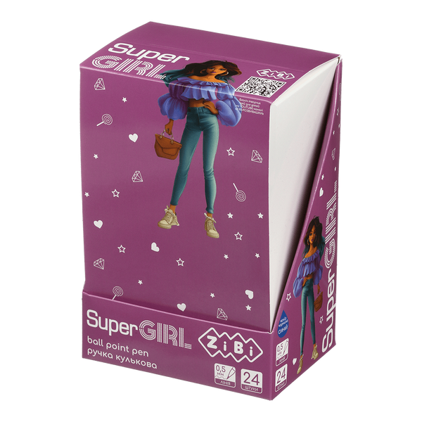 Ручка кулькова ZiBi Super Girl 0.5 мм синя ZB.2240 фото
