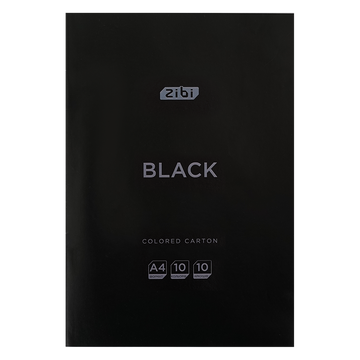 Набір кольорового картону Zibi Black A4 10 кольорів 10 аркушів (ZB.1950-01) ZB.1950-01 фото