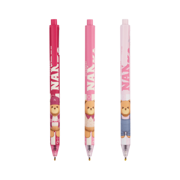 Ручка кулькова автоматична ZiBi Bear Pink 0,7 мм синя ZB.2116 фото